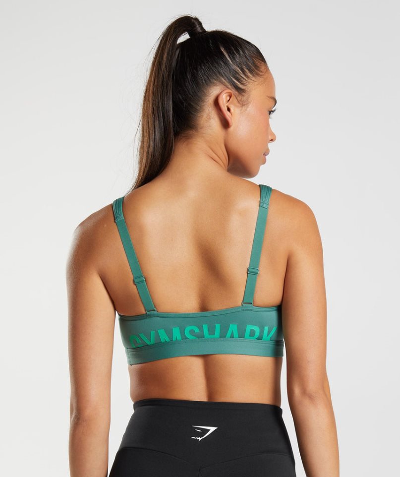 Women's Gymshark Fraction Sports Bra Green | NZ 7JGLNI